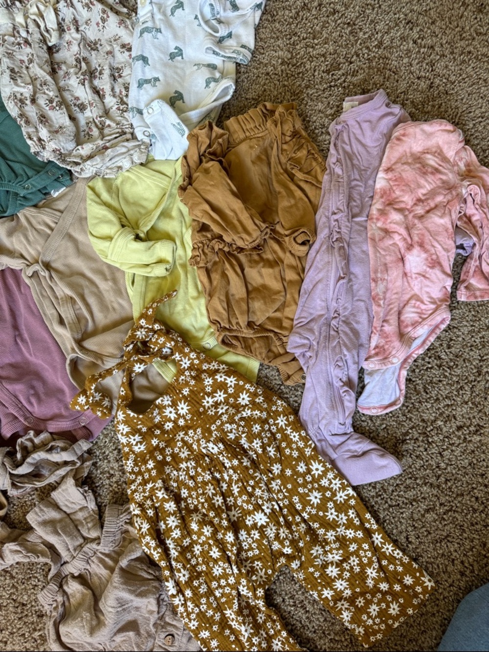 Mixed Baby Girl Romper & Onesie Bundle - Floral & Earth Tones - Picture 3 of 4